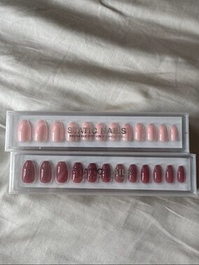 STATIC NAILS Reusable Pop-On Manicures Set- Nude Peach and Dusty Rose